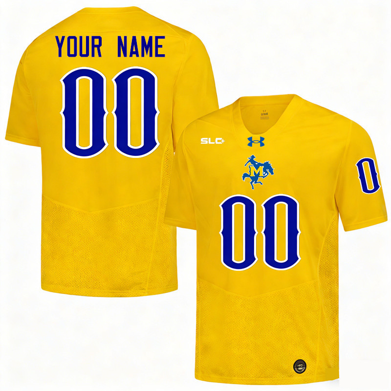 Custom McNeese Cowboys Name And Number Football Jerseys-Gold